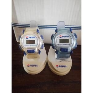 Vintage Pepsi Digital Watch Set Of 2  New In Case Needs Battery